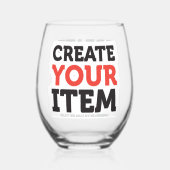 CREATE-YOUR-OWN DIY Custom upload your design ステムなしワイングラス (正面)