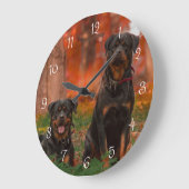 Create Your Own Dog Photo Round Wall Clock ラージ壁時計 (傾斜)
