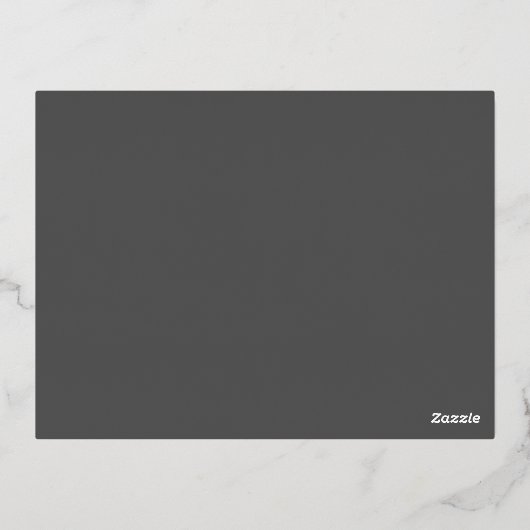 Create Your Own editable dark gray 箔シーズンポストカード (裏面)