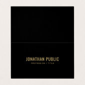 Create Your Own Elegant Black And Gold Folded 名刺 (外部フラット)