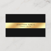 Create Your Own Elegant Black & Gold Template 名刺 (正面)