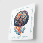 Create Your Own Elegant Black & White Pisces スクエア壁時計 (傾斜)