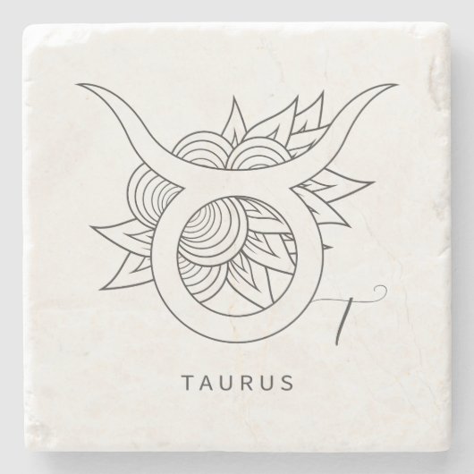 Create Your Own Elegant Black & White Taurus ストーンコースター (正面)