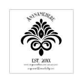 Create Your Own Elegant Calligraphy Fleur Logo ラバースタンプ (インプリント)