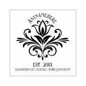 Create Your Own Elegant Calligraphy Tulip Logo ラバースタンプ (インプリント)