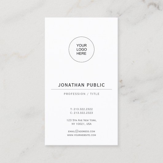 Create Your Own Elegant Glossy Paper Vertical 名刺 (正面)