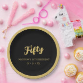 Create Your Own Elegant Gold & Black  ペーパープレート (パーティー)