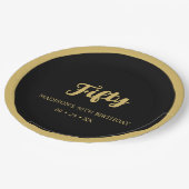 Create Your Own Elegant Gold & Black  ペーパープレート (アングル)