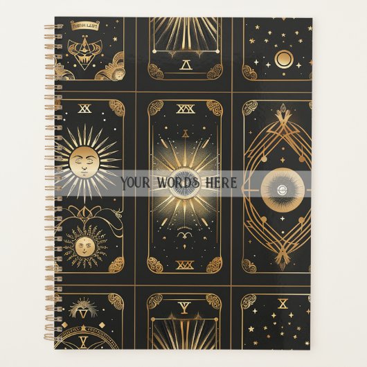 Create Your Own Elegant Gold Tarot Black プランナー手帳 (正面)