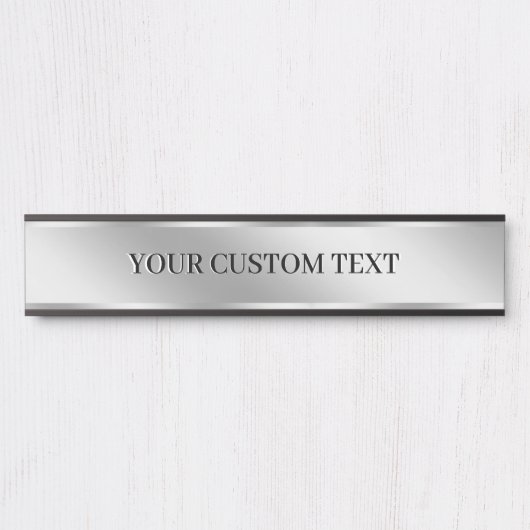 Create Your Own Elegant Modern Custom Text Silver  サインプレート (正面)
