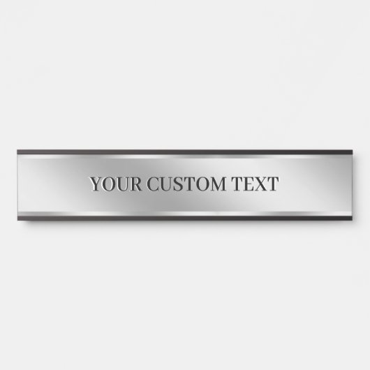 Create Your Own Elegant Modern Custom Text Silver  サインプレート (正面)