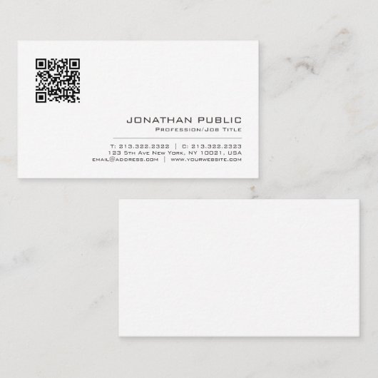 Create Your Own Elegant Modern Simple QR Code 名刺 (正面/裏面)