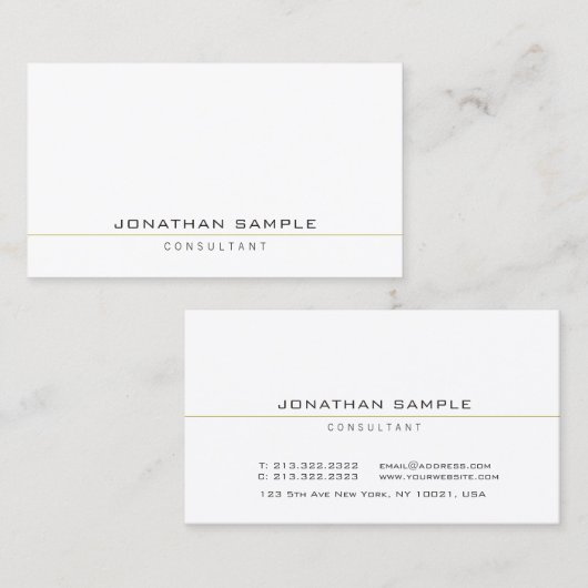 Create Your Own Elegant Modern Simple Template 名刺 (正面/裏面)