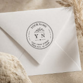 Create Your Own Elegant Round Return Address  ラバースタンプ