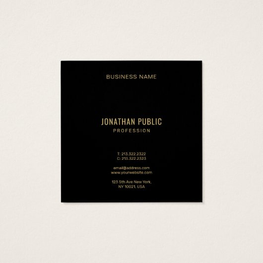 Create Your Own Elegant Template Black Gold (裏面)