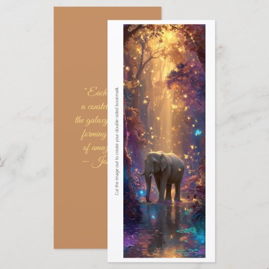 Create Your Own Enchanted Elephant Bookmark Card (正面/裏面)