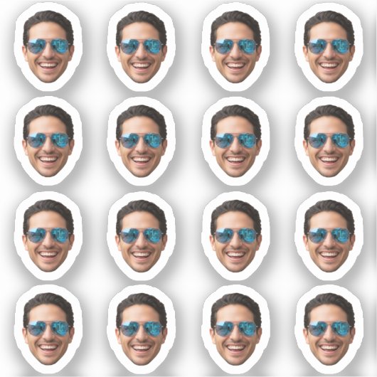 Create Your Own Face Stickers, Personalized Photo  シール (正面)