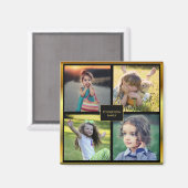 Create your own family photo collage monogrammed マグネット (正面/裏面)