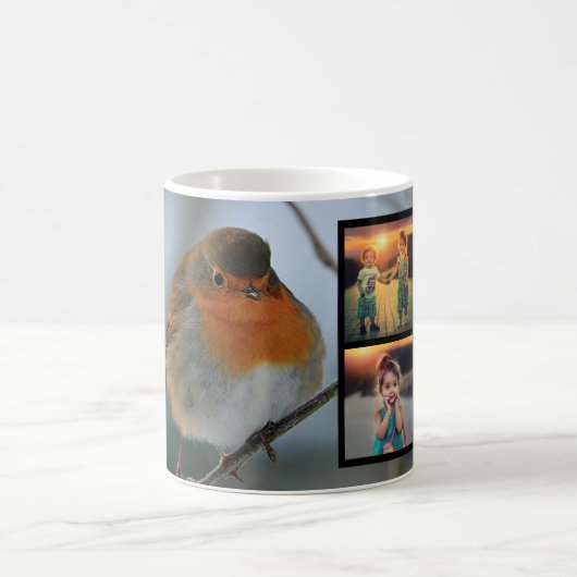 Create your own family photo collage robin bird コーヒーマグカップ (中央)