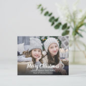 Create your own family photo Merry Christmas シーズンポストカード (スタンド正面)