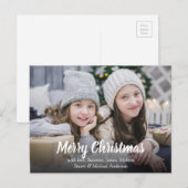 Create your own family photo Merry Christmas シーズンポストカード (正面/裏面)