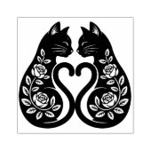 Create Your Own Floral Cats Heart Roses ラバースタンプ (インプリント)