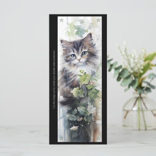 Create Your Own Fluffy Kitten Vine Bookmark Card (スタンド正面)