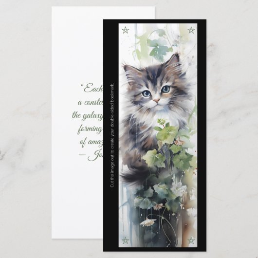 Create Your Own Fluffy Kitten Vine Bookmark Card (正面/裏面)