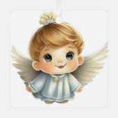 Create Your Own Flying Christmas Angel メタルオーナメント (正面)