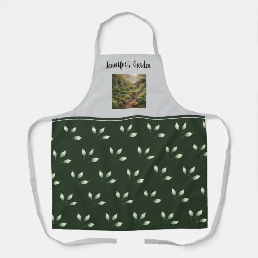Create your own garden photo monogrammed エプロン (正面)
