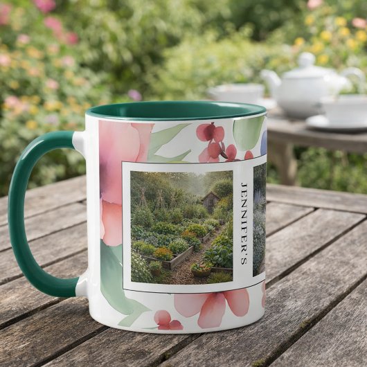 Create your own garden photos monogrammed マグカップ