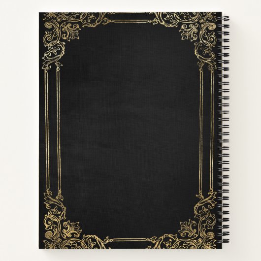 Create Your Own Gilded Black Notebook ノートブック (裏面)