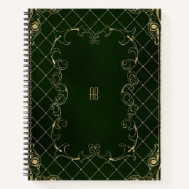 Create Your Own Gilded Dark Forest Green Notebook ノートブック