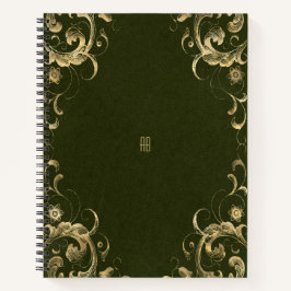 Create Your Own Gilded Dark Olive Green Notebook ノートブック