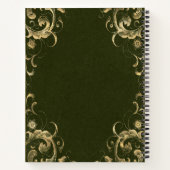 Create Your Own Gilded Dark Olive Green Notebook ノートブック (裏面)