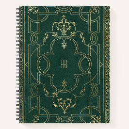 Create Your Own Gilded Dark Pine Green Notebook ノートブック