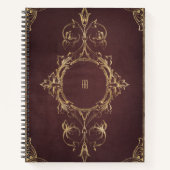 Create Your Own Gilded Deep Maroon Notebook ノートブック (正面)
