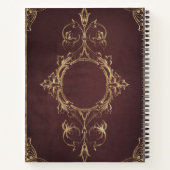 Create Your Own Gilded Deep Maroon Notebook ノートブック (裏面)