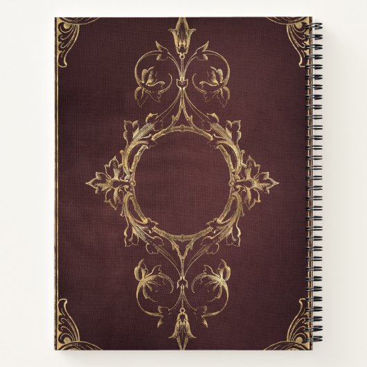 Create Your Own Gilded Deep Maroon Notebook ノートブック (裏面)
