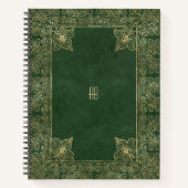 Create Your Own Gilded Emerald Green Notebook ノートブック (正面)