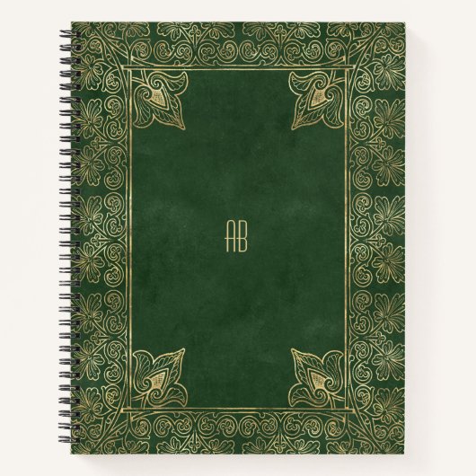 Create Your Own Gilded Emerald Green Notebook ノートブック (正面)