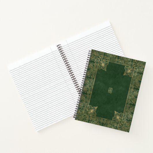 Create Your Own Gilded Emerald Green Notebook ノートブック (内部)