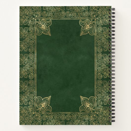 Create Your Own Gilded Emerald Green Notebook ノートブック (裏面)