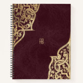 Create Your Own Gilded Maroon Red Notebook ノートブック (正面)