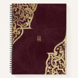 Create Your Own Gilded Maroon Red Notebook ノートブック