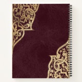 Create Your Own Gilded Maroon Red Notebook ノートブック (裏面)