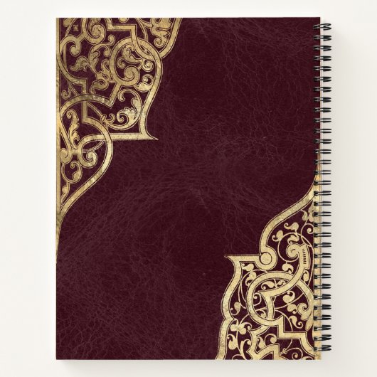 Create Your Own Gilded Maroon Red Notebook ノートブック (裏面)