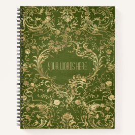 Create Your Own Gilded Olive Green Notebook ノートブック