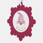 Create Your Own Glitter Santa Modern Christmas  オーナメントカード (左)