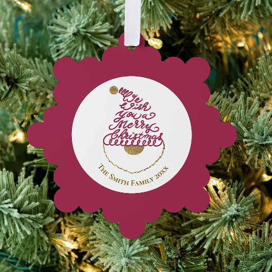 Create Your Own Glitter Santa Modern Christmas  オーナメントカード